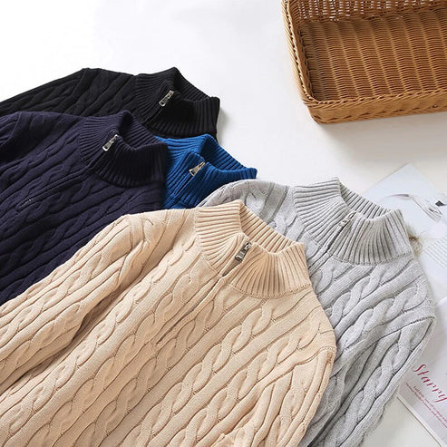 Archie | Men's Quarter-Zip Cable Knit Sweater